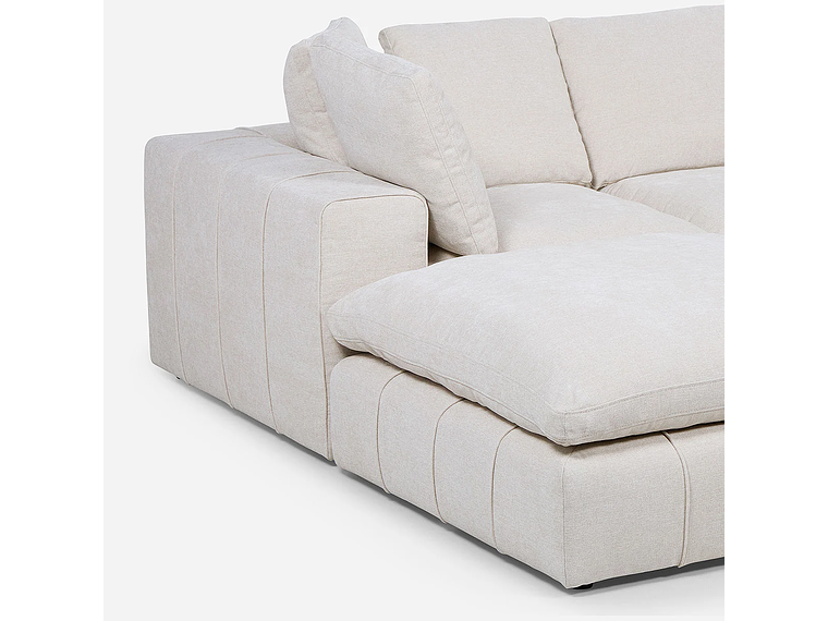 SOFÁ ROSEN BLANCO CRUDO SECCIONAL DORNIE TELA 4 PIEZAS 9