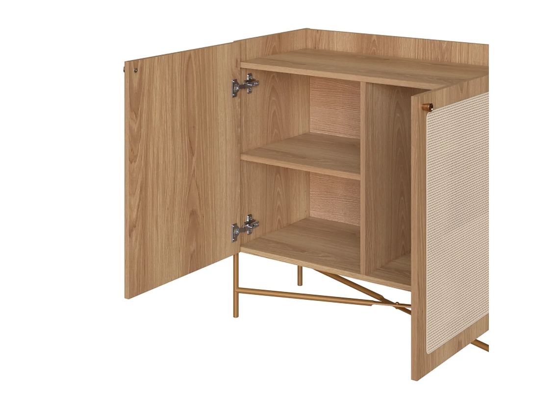 BAR DECOCASA OSLO RATAN CAFÉ NATURAL METAL 1