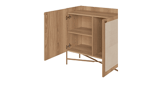 BAR DECOCASA OSLO RATAN CAFÉ NATURAL METAL