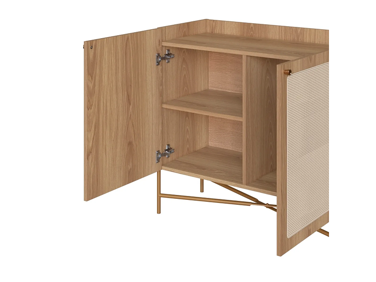 BAR DECOCASA OSLO RATAN CAFÉ NATURAL METAL 1