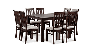 JUEGO DE COMEDOR CIC ÑUBLE 8 SILLAS CHOCOLATE BEIGE