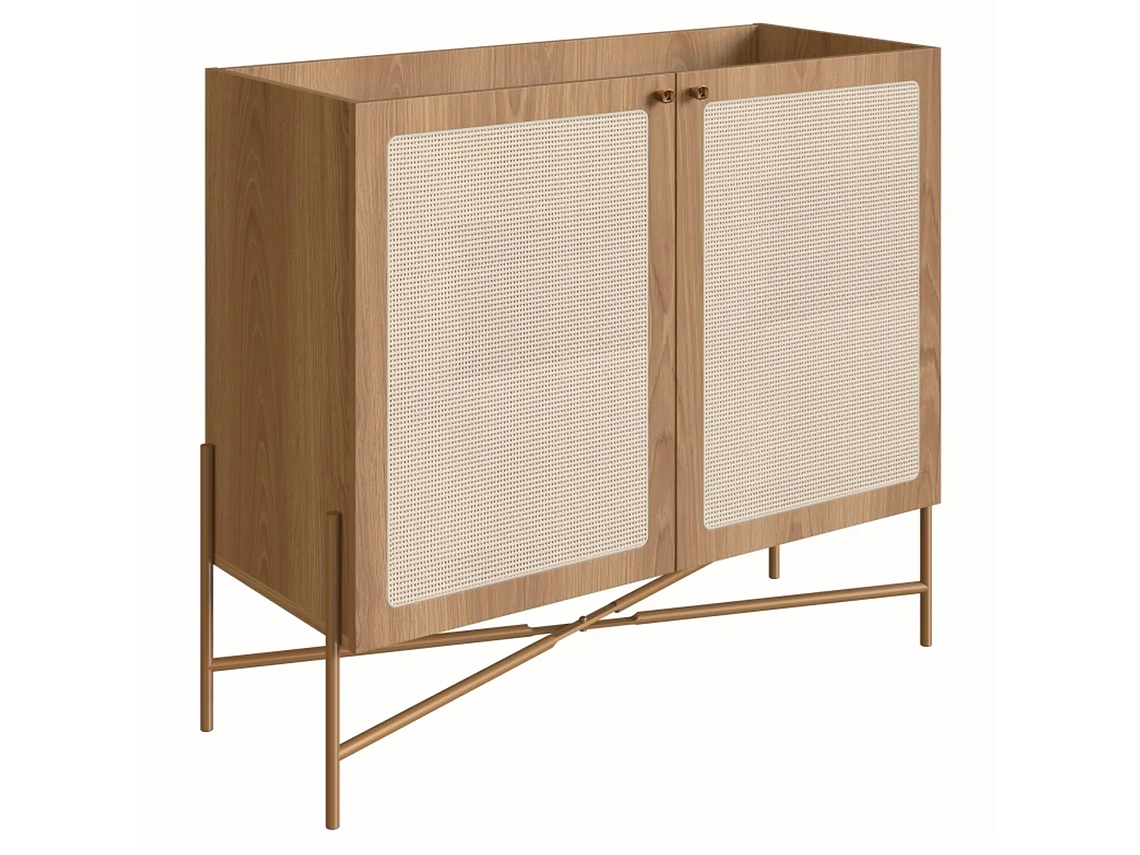 BAR DECOCASA OSLO RATAN CAFÉ NATURAL METAL 5