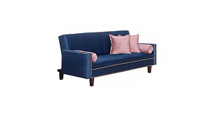 FUTÓN BLACK FACTORY VANGUARDIA 3 CUERPOS FELPA AZUL SOFA CAMA 200 X110 ROSA