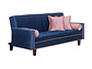 FUTÓN BLACK FACTORY VANGUARDIA 3 CUERPOS FELPA AZUL SOFA CAMA 200 X110 ROSA - Miniatura 2