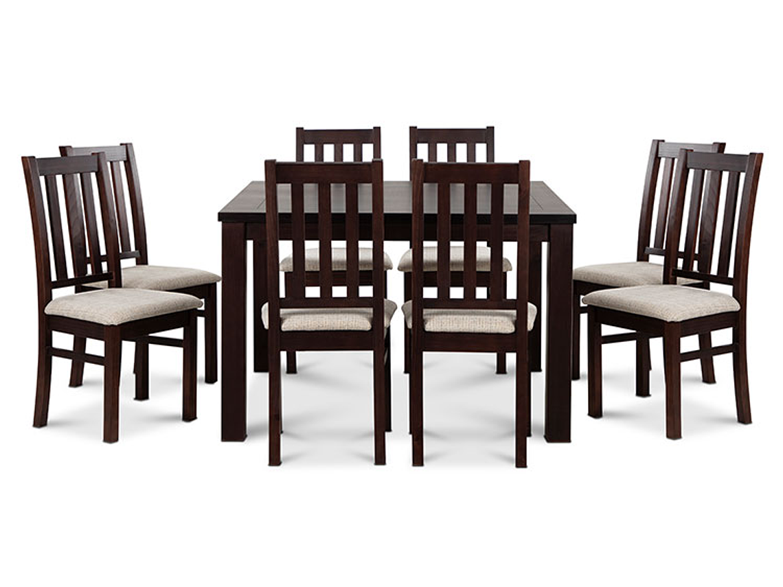 JUEGO DE COMEDOR CIC ÑUBLE 8 SILLAS CHOCOLATE BEIGE 4