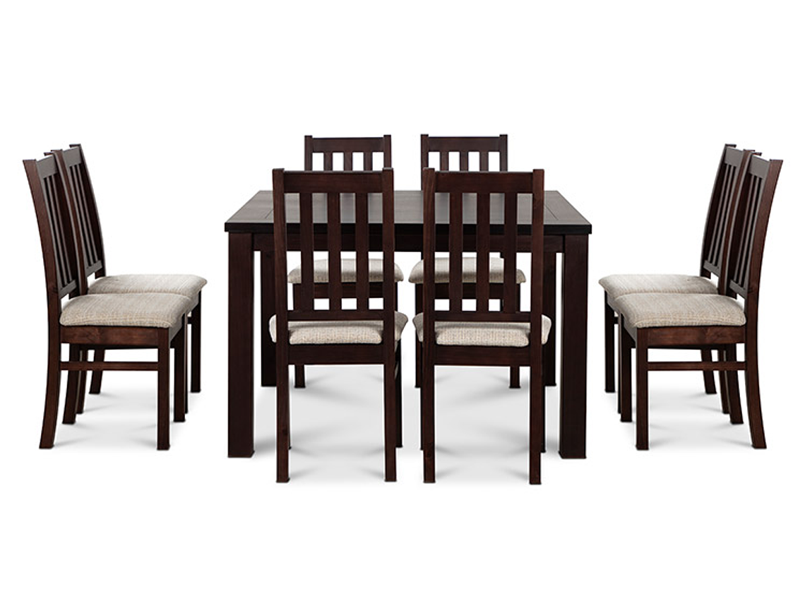 JUEGO DE COMEDOR CIC ÑUBLE 8 SILLAS CHOCOLATE BEIGE 7