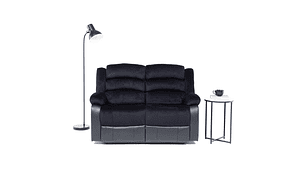 SOFÁ VYS SPA BLACK VENOM 2 CUERPOS ACERO NEGRO RECLINABLE