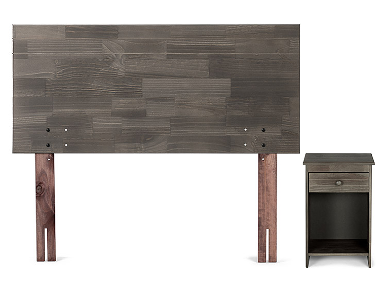 JUEGO DE DORMITORIO ROSEN CAMA EUROPEA WAVE 1 PLAZA + SET TABOR GRIS + ALMOHADAS 3