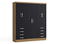 CLOSET YARDAS FREIJO S338 6 PUERTAS 8 CAJONES NEGRO MATE - Miniatura 1