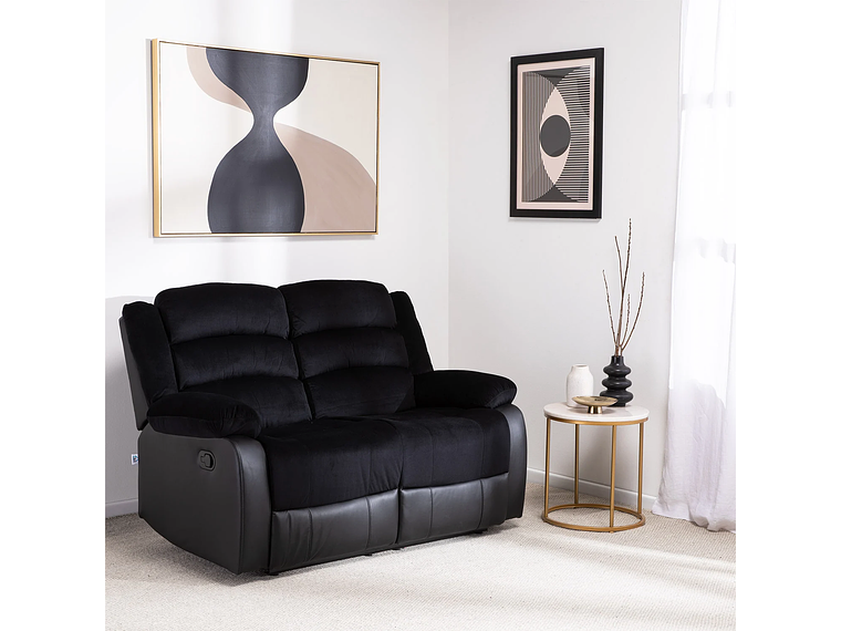 SOFÁ VYS SPA BLACK VENOM 2 CUERPOS ACERO NEGRO RECLINABLE 5