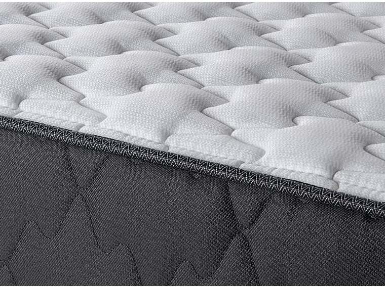 JUEGO DE DORMITORIO ROSEN CAMA EUROPEA WAVE 1 PLAZA + SET TABOR GRIS + ALMOHADAS 9