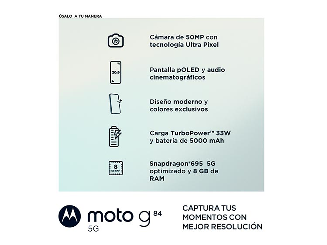 CELULAR MOTOROLA G84 256 GB 8 GB RAM 16MP 6.5