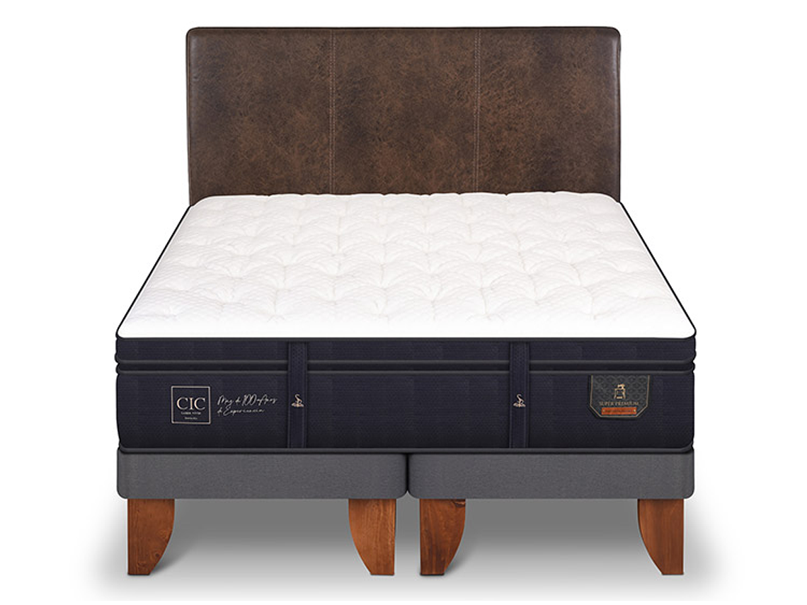JUEGO DE DORMITORIO CIC CAMA EUROPEA SUPER PREMIUM KING + RESPALDO BAKER 1