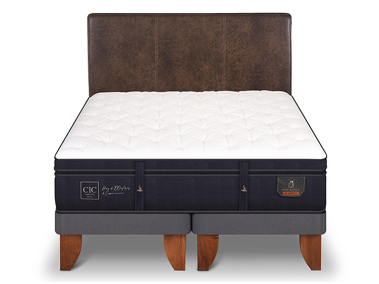 JUEGO DE DORMITORIO CIC CAMA EUROPEA SUPER PREMIUM KING + RESPALDO BAKER 1