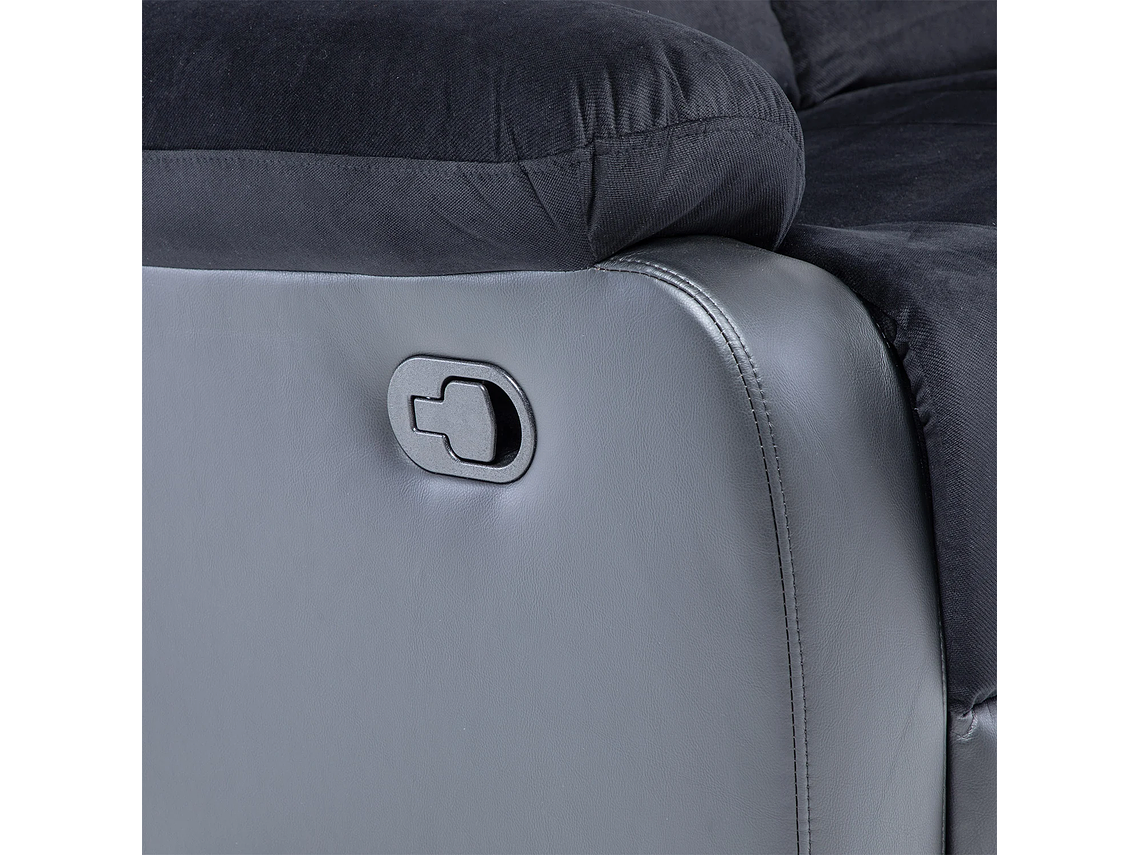 SOFÁ VYS SPA BLACK VENOM 2 CUERPOS ACERO NEGRO RECLINABLE 7