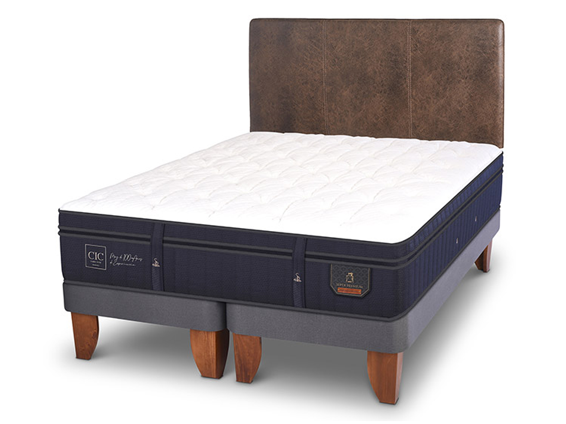 JUEGO DE DORMITORIO CIC CAMA EUROPEA SUPER PREMIUM KING + RESPALDO BAKER 2