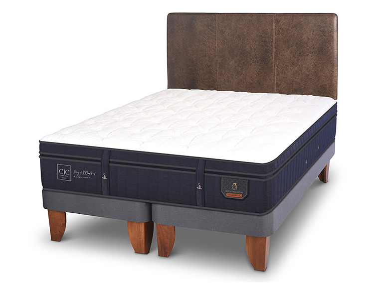 JUEGO DE DORMITORIO CIC CAMA EUROPEA SUPER PREMIUM KING + RESPALDO BAKER 2