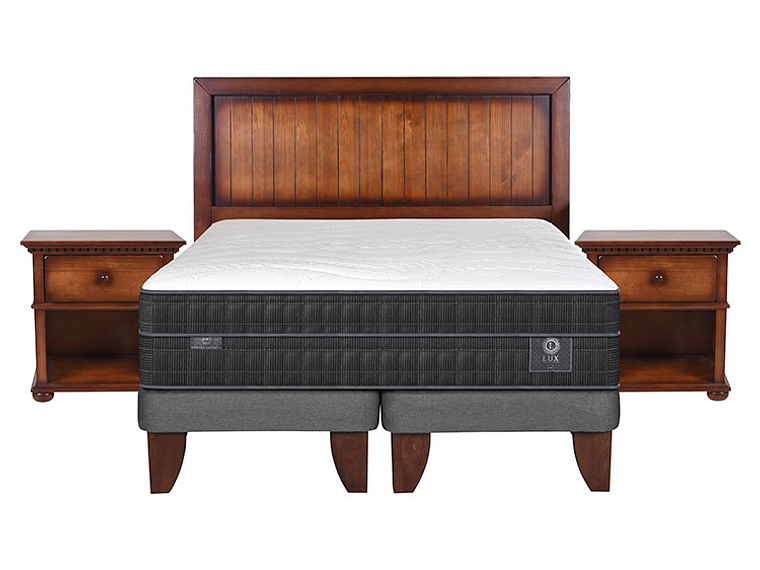 JUEGO DE DORMITORIO CIC CAMA EUROPEA LUX KING + MUEBLES MONTERREY 1