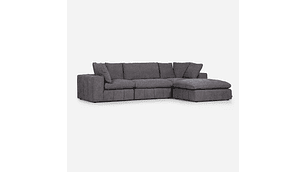 SOFÁ ROSEN GRIS SECCIONAL DORNIE TELA 4 PIEZAS