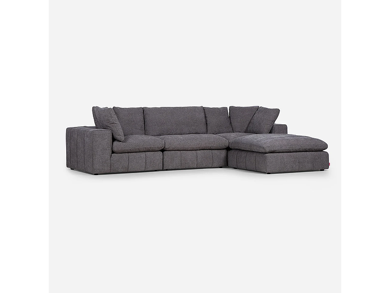 SOFÁ ROSEN GRIS SECCIONAL DORNIE TELA 4 PIEZAS 1