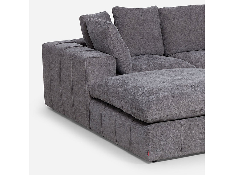 SOFÁ ROSEN GRIS SECCIONAL DORNIE TELA 4 PIEZAS 7