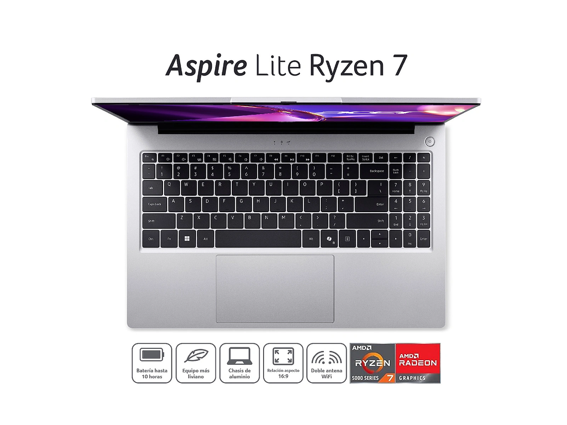 NOTEBOOK ACER ASPIRE LITE LAPTOP AL15-41P-R0ZY-2 AMD RYZEN 7 8 GB RAM 512 GB SSD 15.6