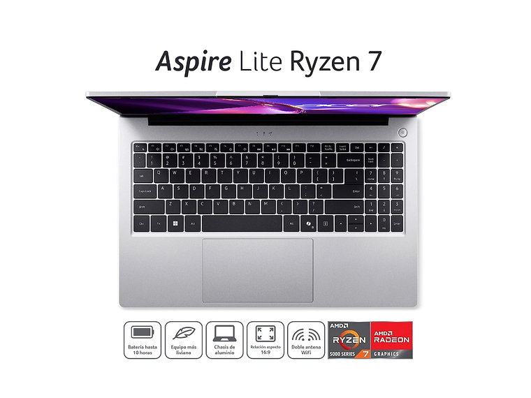 NOTEBOOK ACER ASPIRE LITE LAPTOP AL15-41P-R0ZY-2 AMD RYZEN 7 8 GB RAM 512 GB SSD 15.6