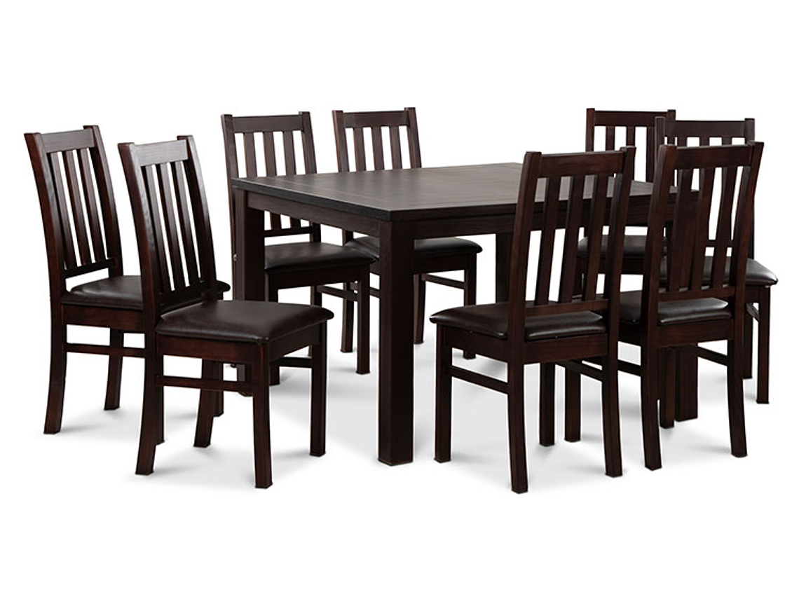 JUEGO DE COMEDOR CIC ÑUBLE 8 SILLAS CHOCOLATE NEGRO 8