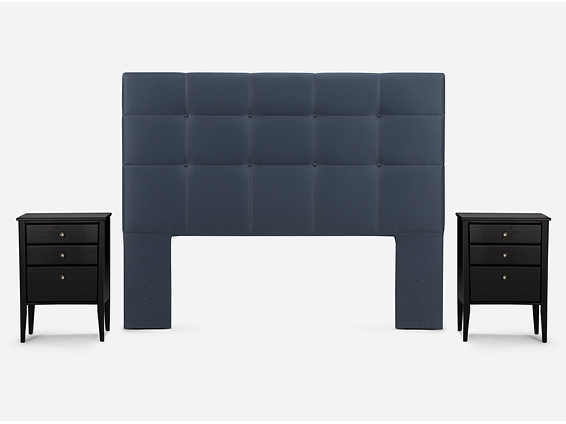 JUEGO DE DORMITORIO ROSEN CAMA EUROPEA INDIE BN 2 PLAZAS + SET ISSEY AZUL 3