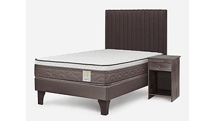 JUEGO DE DORMITORIO ROSEN CAMA EUROPEA NS4 PLUS 1.5 PLAZAS + SET LUCIO CHOCOLATE