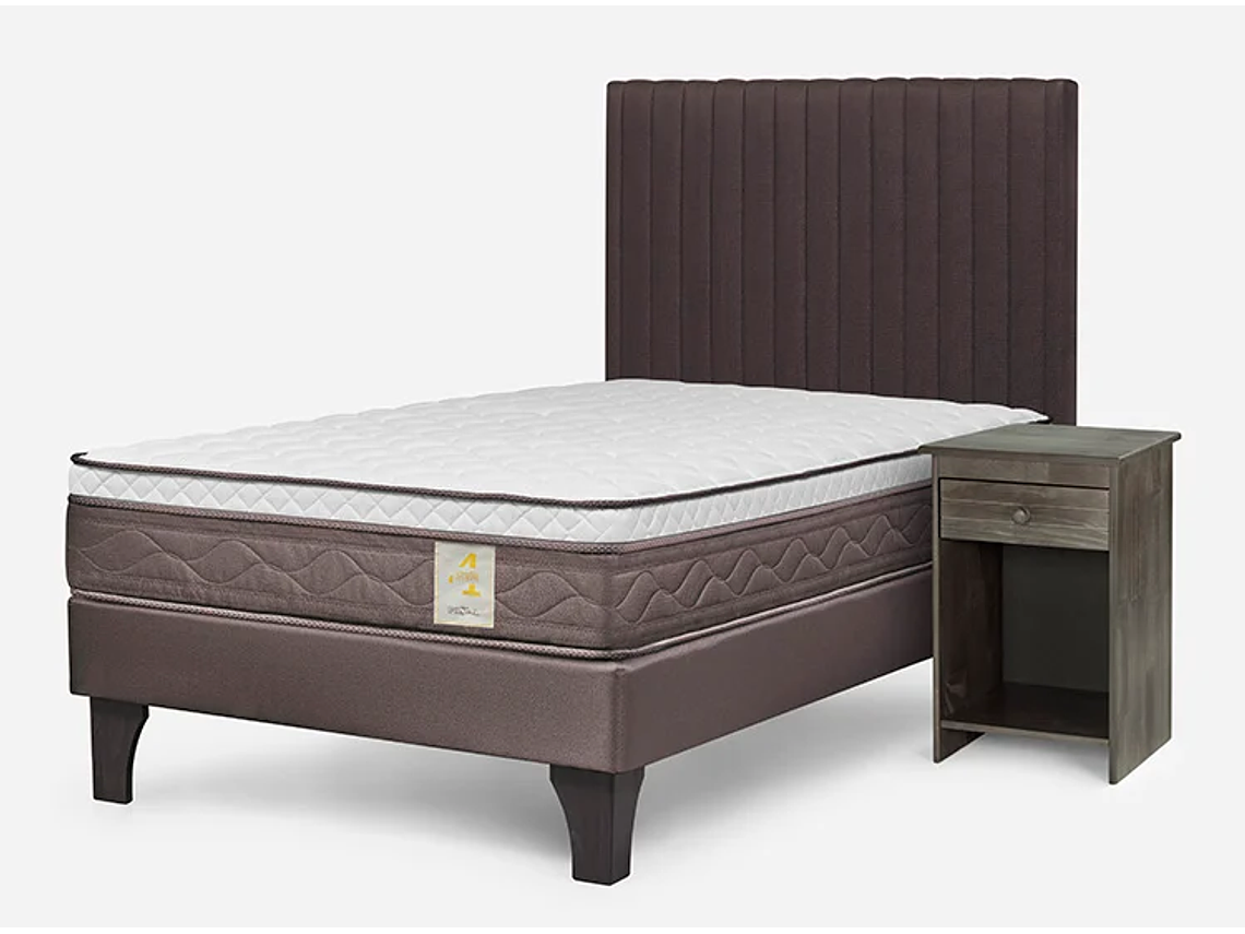 JUEGO DE DORMITORIO ROSEN CAMA EUROPEA NS4 PLUS 1.5 PLAZAS + SET LUCIO CHOCOLATE 3