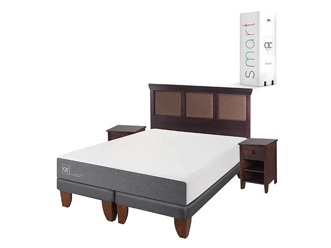 JUEGO DE DORMITORIO CIC CAMA EUROPEA SMART BD KING + SET NEW TORINO CHOCOLATE 2