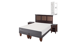 JUEGO DE DORMITORIO CIC CAMA EUROPEA SMART BD KING + SET NEW TORINO CHOCOLATE