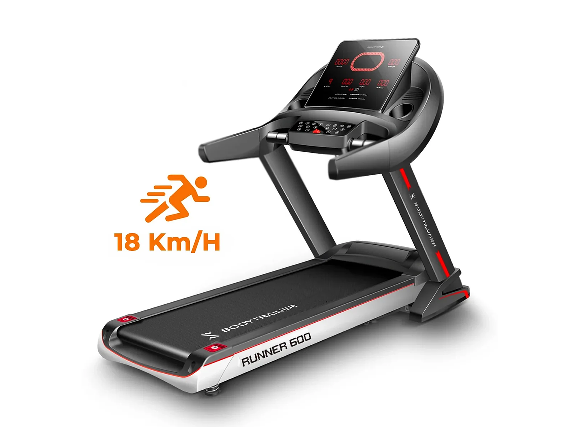 TROTADORA ELÉCTRICA BODYTRAINER 18 KM/H RUNNER 600 LITE C/APP ZWIFT 2