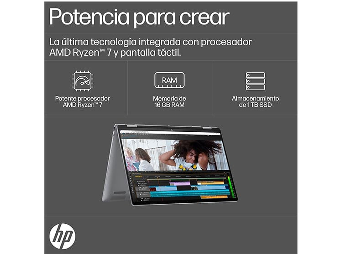 NOTEBOOK HP ENVY X360 16-AD0003LA AMD RYZEN 7 16 GB RAM 1 TB SSD PANTALLA TOUCH 16