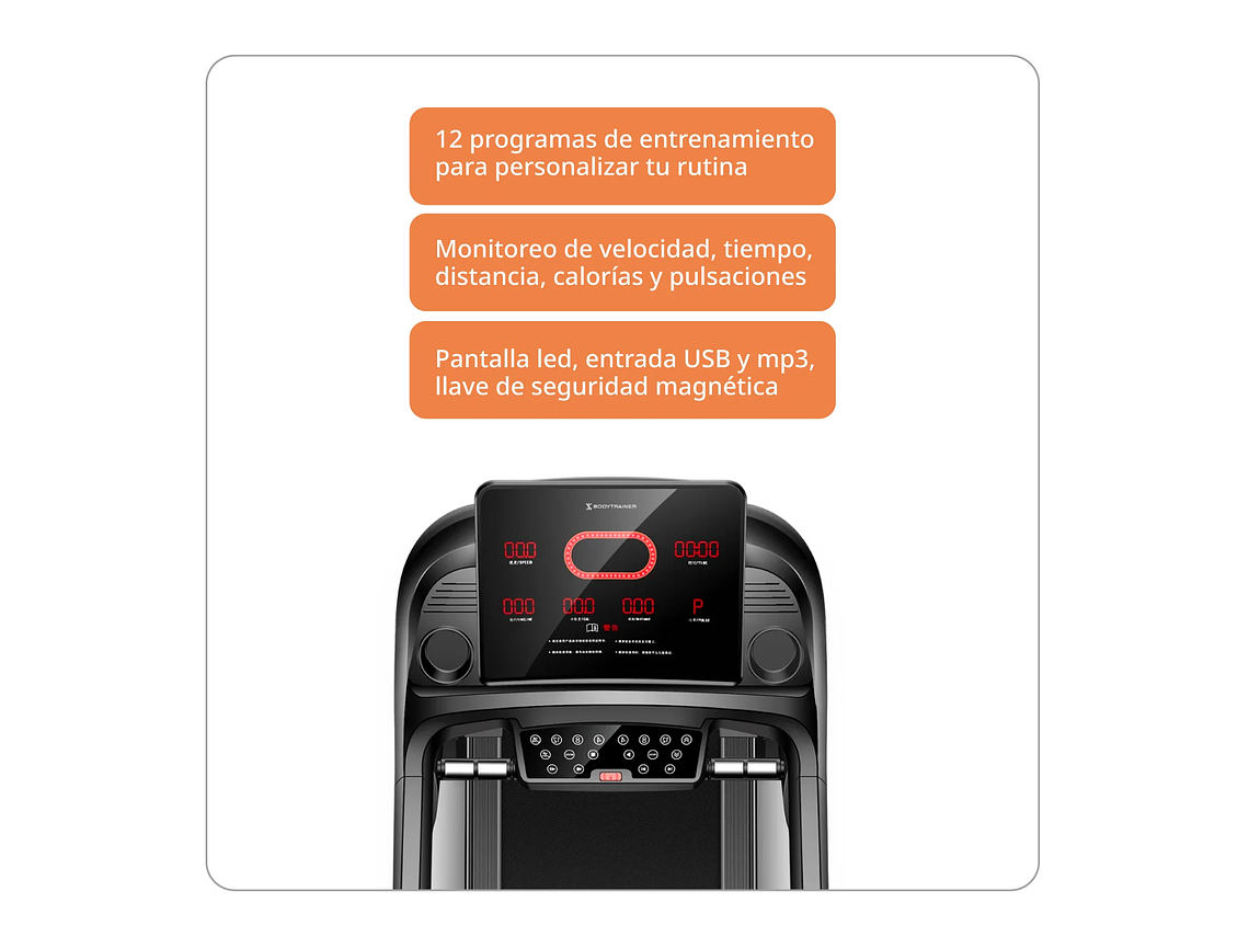 TROTADORA ELÉCTRICA BODYTRAINER 18 KM/H RUNNER 600 LITE C/APP ZWIFT 3