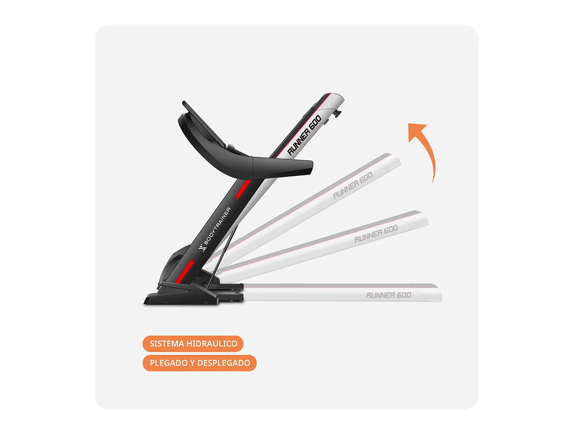 TROTADORA ELÉCTRICA BODYTRAINER 18 KM/H RUNNER 600 LITE C/APP ZWIFT 5