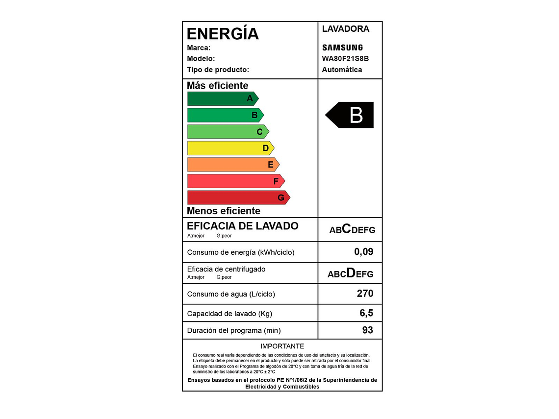 LAVADORA CARGA SUPERIOR SAMSUNG WA80F21S8BZS BE SPOKE 21KG NEGRO 4