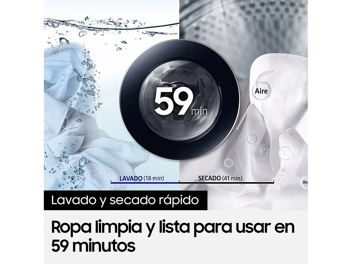 LAVADORA SECADORA SAMSUNG 11 KG 7 KG CARGA FRONTAL WD11M4473MW DIGITAL INVERTER /ZS 5