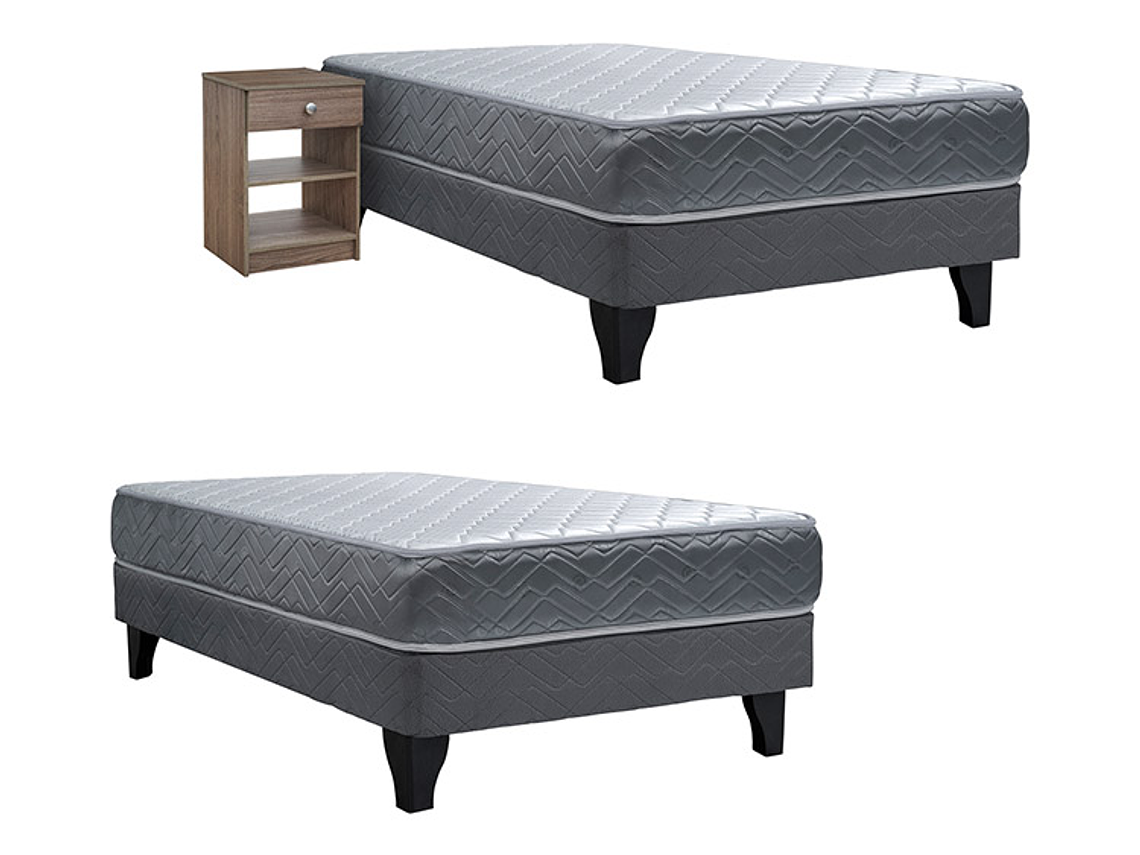 JUEGO DE DORMITORIO CELTA CAMA EUROPEA CADIZ 1 PLAZA + VELADOR GRANADA HONEY 1