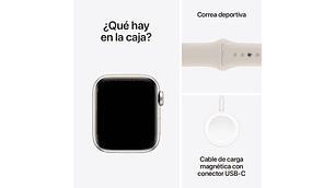 APPLE WATCH SE (GPS) - ALUMINIO BLANCO ESTELAR 40 MM - CORREA DEPORTIVA BLANCO ESTELAR - TALLA M/L