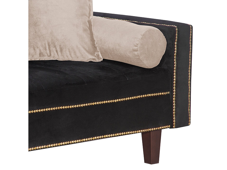 FUTÓN BLACK FACTORY 3 CUERPOS FELPA NEGRO SOFA CAMA VANGUARDIA 200 X110 BEIGE 4