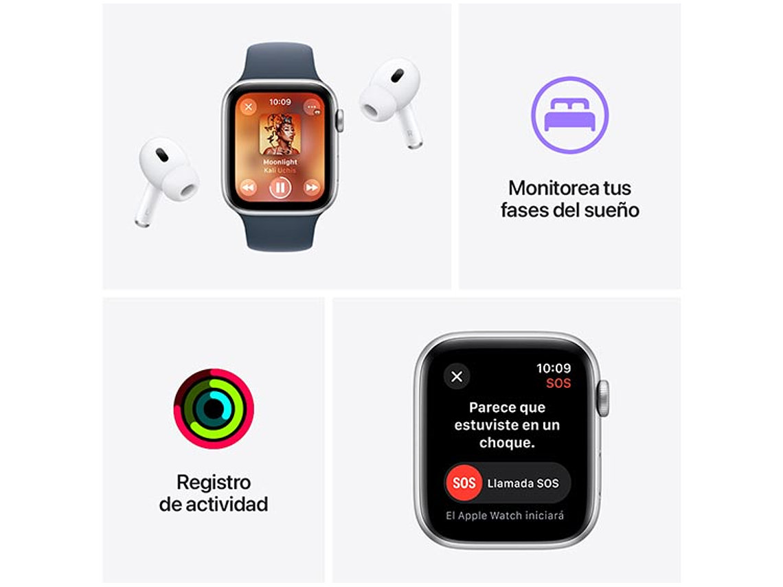 APPLE WATCH SE (GPS) - ALUMINIO BLANCO ESTELAR 40 MM - CORREA DEPORTIVA BLANCO ESTELAR - TALLA M/L 5