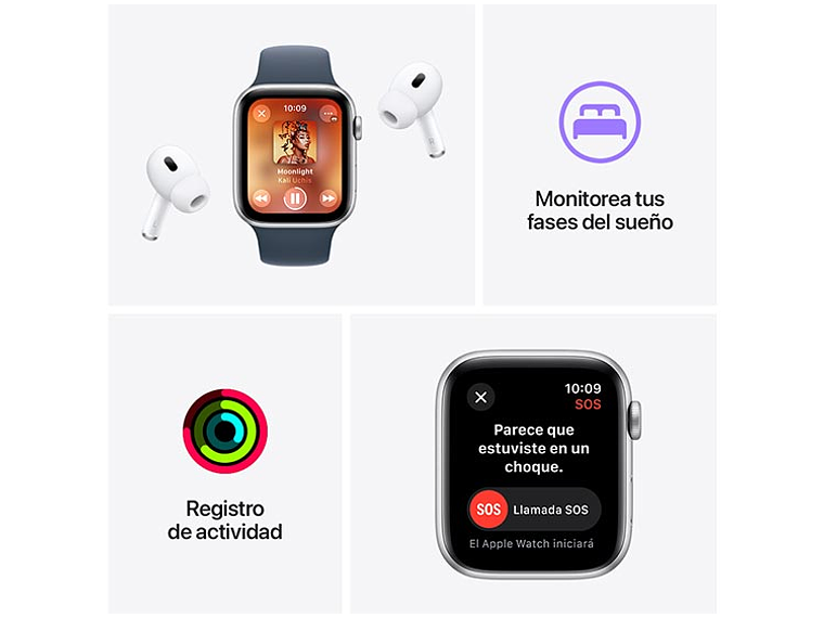 APPLE WATCH SE (GPS) - ALUMINIO BLANCO ESTELAR 40 MM - CORREA DEPORTIVA BLANCO ESTELAR - TALLA M/L 5