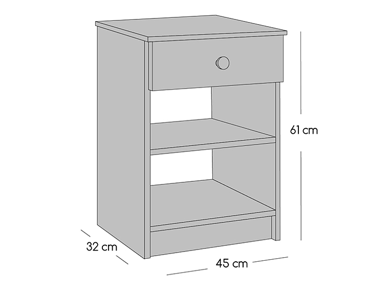 JUEGO DE DORMITORIO CELTA CAMA EUROPEA CADIZ 1 PLAZA + VELADOR GRANADA HONEY 5