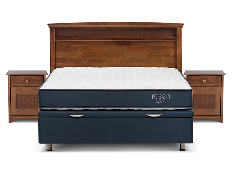 JUEGO DE DORMITORIO ROSEN CAMA BOXET UPLINE 2 PLAZAS + SET VENETO 1