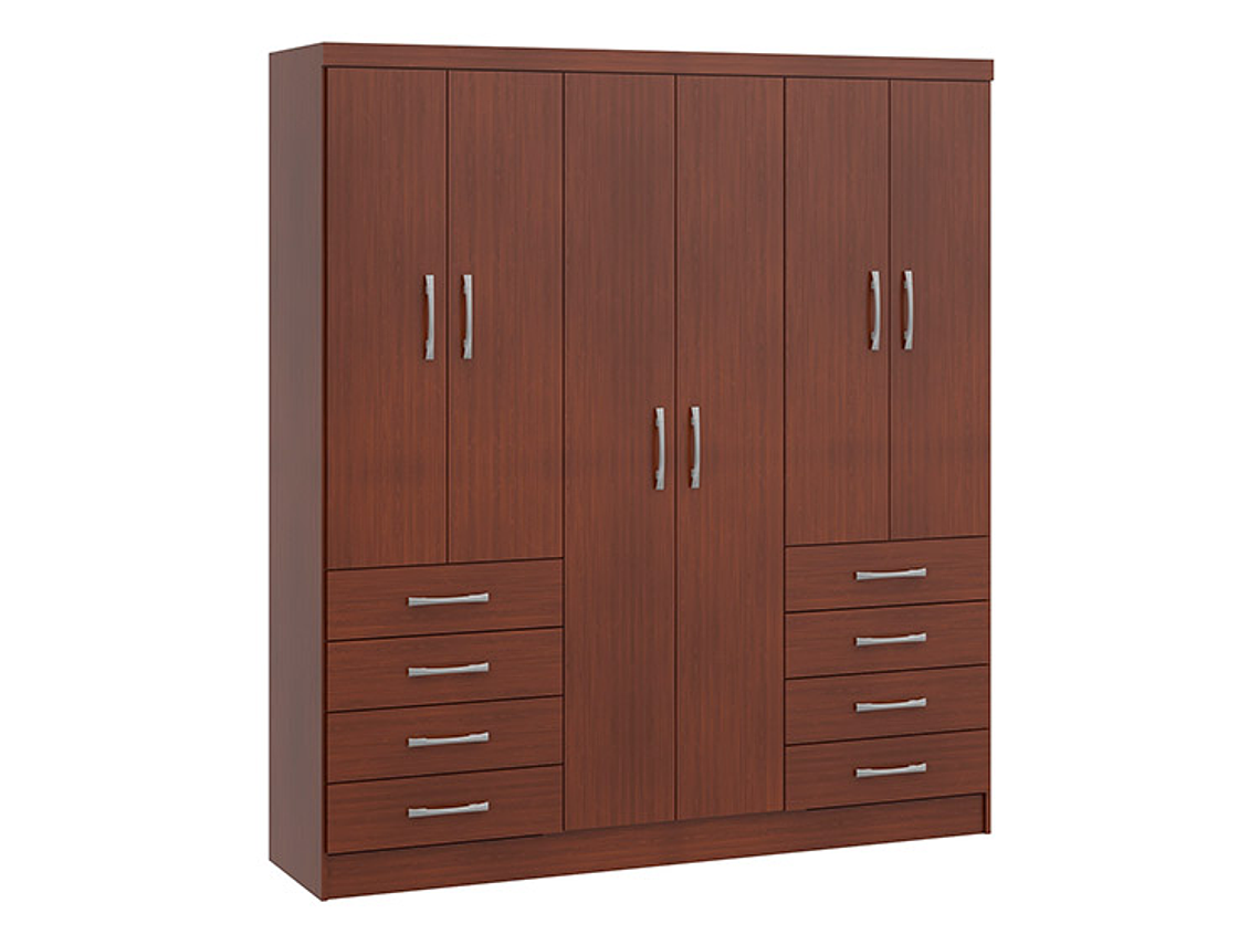 CLOSET  HOME S338 CAOBA 6 PUERTAS 8 CAJONES CAFÉ 1