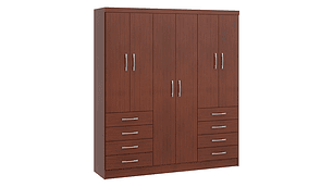 CLOSET  HOME S338 CAOBA 6 PUERTAS 8 CAJONES CAFÉ