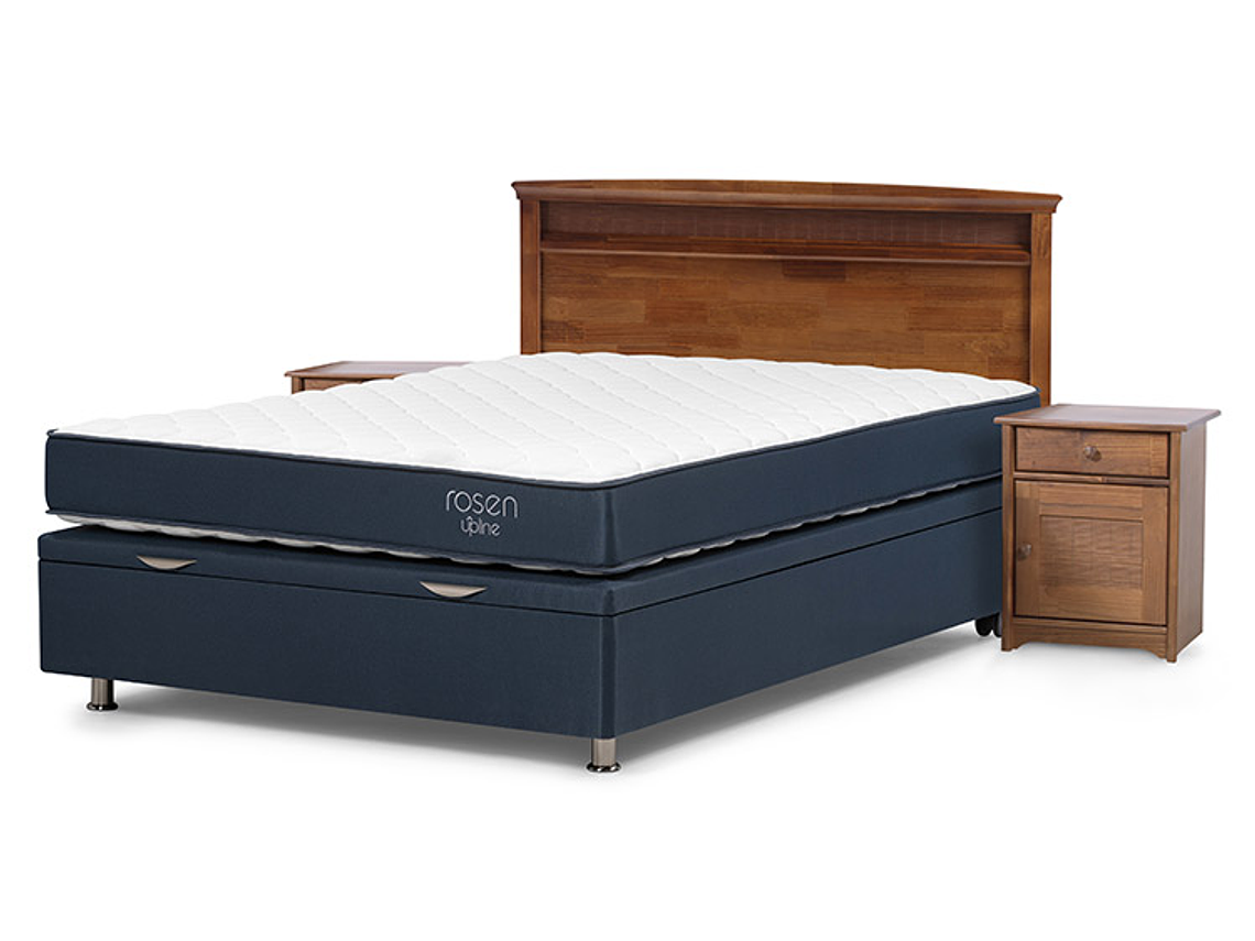 JUEGO DE DORMITORIO ROSEN CAMA BOXET UPLINE 2 PLAZAS + SET VENETO 2