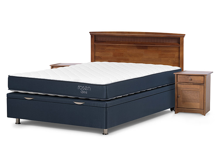 JUEGO DE DORMITORIO ROSEN CAMA BOXET UPLINE 2 PLAZAS + SET VENETO 2